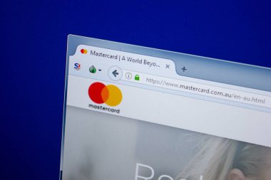 Ryazan, Rusya - 26 Haziran 2018: Mastercard ana web sitesi Pc. Url - Mastercard.com.au görüntüleme