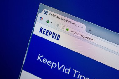 Ryazan, Rusya - 26 Haziran 2018: Ana Keepvid Web sitesi Pc. Url - Keepvid.com görüntüleme
