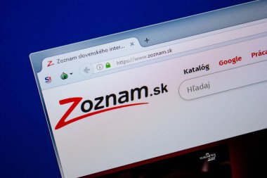 Ryazan, Rusya - 26 Haziran 2018: Zoznam ana web sitesi Pc. Url - Zoznam.sk görüntüleme