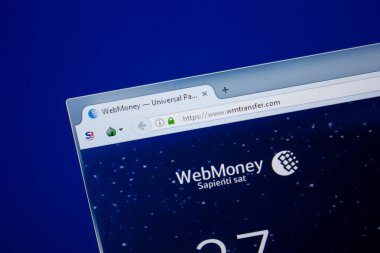 Ryazan, Rusya - 26 Haziran 2018: Wmtransfer ana web sitesi Pc. Url - Wmtransfer.com görüntüleme