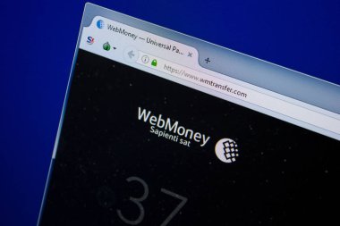 Ryazan, Rusya - 26 Haziran 2018: Wmtransfer ana web sitesi Pc. Url - Wmtransfer.com görüntüleme