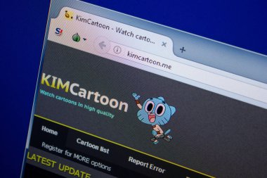 Ryazan, Rusya - 26 Haziran 2018: Kimcartoon ana web sitesi Pc. Url - Kimcartoon.me görüntüleme