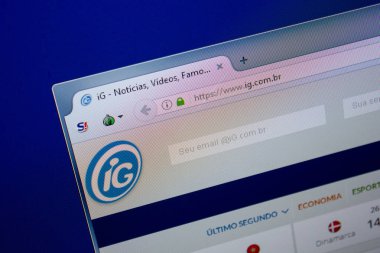 Ryazan, Rusya - 26 Haziran 2018: Ig ana web sitesi Pc. Url - Ig.com.br görüntüleme