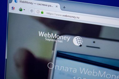 Ryazan, Rusya - 26 Haziran 2018: Webmoney ana web sitesi Pc. Url - Webmoney.ru görüntüleme