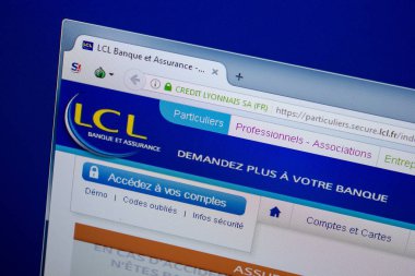 Ryazan, Rusya - 26 Haziran 2018: Lcl ana web sitesi Pc. Url - Lcl.fr görüntüleme
