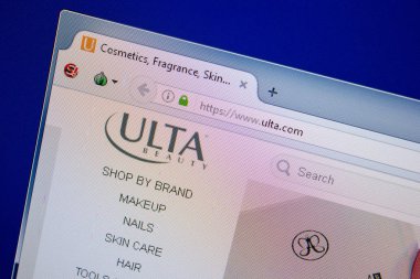 Ryazan, Rusya - 26 Haziran 2018: Ulta ana web sitesi Pc. Url - Ulta.com görüntüleme