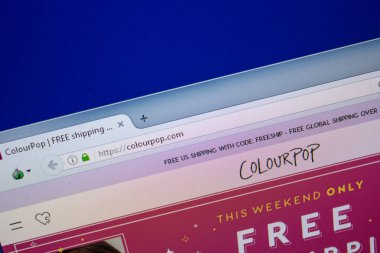 Ryazan, Rusya - 26 Haziran 2018: Colourpop ana web sitesi Pc. Url - Colourpop.com görüntüleme