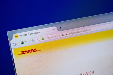 Ryazan, Rusya - 26 Haziran 2018: Dhl ana web sitesi Pc. Url - Dhl.de görüntüleme