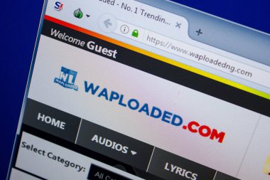 Ryazan, Rusya - 26 Haziran 2018: Waploaded ana web sitesi Pc. Url - Waploaded.com görüntüleme