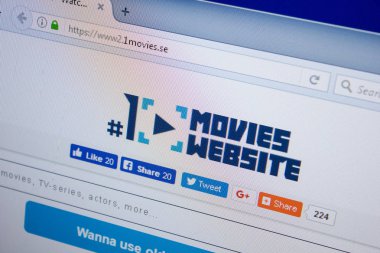 Ryazan, Rusya - 26 Haziran 2018: Ana Pc. Url - ekranda 1movies sitesinin 1movies.se