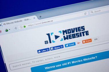 Ryazan, Rusya - 26 Haziran 2018: Ana Pc. Url - ekranda 1movies sitesinin 1movies.se