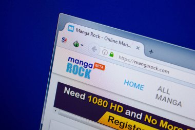 Ryazan, Rusya - 26 Haziran 2018: Mangarock ana web sitesi Pc. Url - Mangarock.com görüntüleme