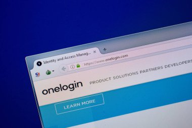 Ryazan, Rusya - 26 Haziran 2018: Onelogin ana web sitesi Pc. Url - Onelogin.com görüntüleme