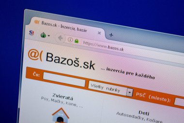 Ryazan, Rusya - 26 Haziran 2018: Bazos ana web sitesi Pc. Url - Bazos.sk görüntüleme