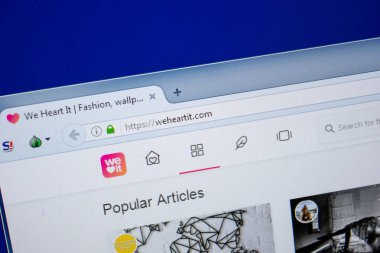 Ryazan, Rusya - 26 Haziran 2018: Weheartit ana web sitesi Pc. Url - Weheartit.com görüntüleme