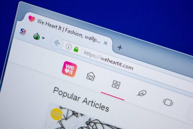 Ryazan, Rusya - 26 Haziran 2018: Weheartit ana web sitesi Pc. Url - Weheartit.com görüntüleme