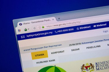 Ryazan, Rusya - 26 Haziran 2018: Moe ana web sitesi Pc. Url - Moe.gov.my görüntüleme