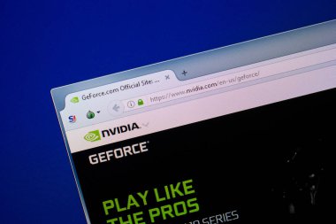 Ryazan, Rusya - 26 Haziran 2018: Geforce ana web sitesi Pc. Url - Geforce.com görüntüleme