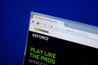 Ryazan, Rusya - 26 Haziran 2018: Geforce ana web sitesi Pc. Url - Geforce.com görüntüleme