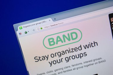 Ryazan, Rusya - 26 Haziran 2018: Grup ana web sitesi Pc. Url - Band.us görüntüleme