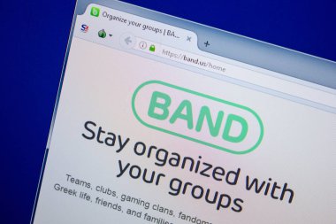 Ryazan, Rusya - 26 Haziran 2018: Grup ana web sitesi Pc. Url - Band.us görüntüleme