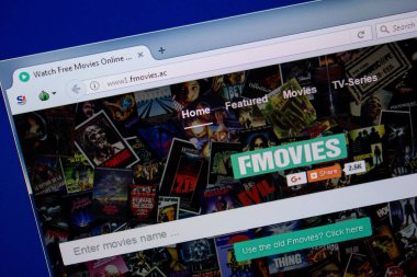 Ryazan, Rusya - 26 Haziran 2018: Fmovies ana web sitesi Pc. Url - Fmovies.ac görüntüleme