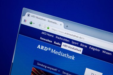 Ryazan, Rusya - 26 Haziran 2018: Ardmediathek ana web sitesi Pc. Url - Ardmediathek.de görüntüleme