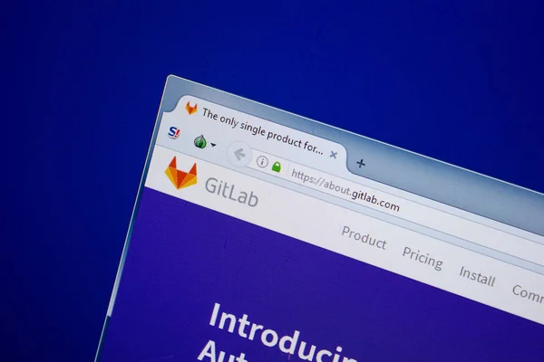 Ryazan Rusia Juni 2018 Laman Web Gitlab Pada Tampilan Url — Stok Foto