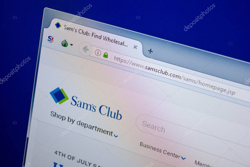 Ryazan, Russia - June 26, 2018: Homepage of SamsClub website on the display of PC. URL - SamsClub.com