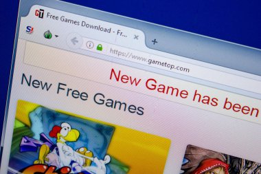 Ryazan, Rusya - 26 Haziran 2018: Gametop ana web sitesi Pc. Url - Gametop.com görüntüleme