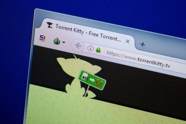 Ryazan, Rusya - 26 Haziran 2018: Torrentkitty ana web sitesi Pc. Url - Torrentkitty.tv görüntüleme