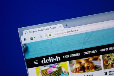 Ryazan, Rusya - 26 Haziran 2018: Delish ana web sitesi Pc. Url - Delish.com görüntüleme