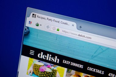 Ryazan, Rusya - 26 Haziran 2018: Delish ana web sitesi Pc. Url - Delish.com görüntüleme