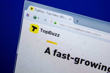 Ryazan, Rusya - 26 Haziran 2018: Topbuzz ana web sitesi Pc. Url - Topbuzz.com görüntüleme