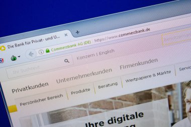 Ryazan, Rusya - 26 Haziran 2018: Commerzbank ana web sitesi Pc. Url - Commerzbank.de görüntüleme