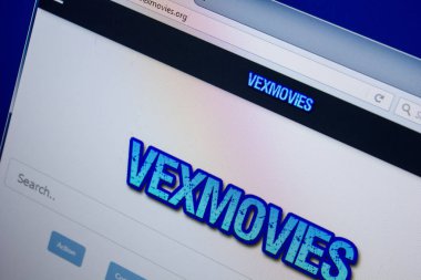 Ryazan, Rusya - 26 Haziran 2018: Vexmovies ana web sitesi Pc. Url - Vexmovies.org görüntüleme