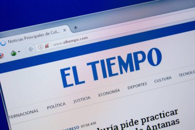 Ryazan, Rusya - 26 Haziran 2018: Eltiempo ana web sitesi Pc. Url - Eltiempo.com görüntüleme