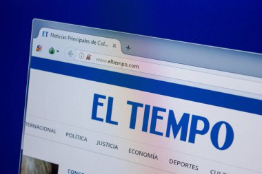 Ryazan, Rusya - 26 Haziran 2018: Eltiempo ana web sitesi Pc. Url - Eltiempo.com görüntüleme