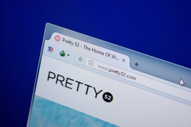 Ryazan, Rusya - 26 Haziran 2018: Pretty52 ana web sitesi Pc. Url - Pretty52.com görüntüleme