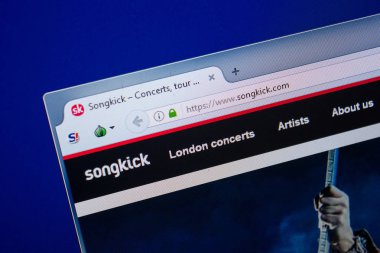 Ryazan, Rusya - 26 Haziran 2018: Songkick ana web sitesi Pc. Url - Songkick.com görüntüleme