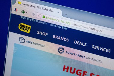 Ryazan, Rusya - 26 Haziran 2018: Bestbuy ana web sitesi Pc. Url - Bestbuy.ca görüntüleme