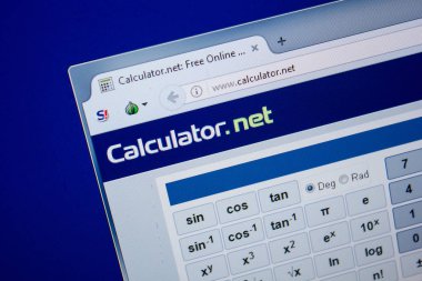 Ryazan, Rusya - 26 Haziran 2018: Hesap makinesi ana web sitesi Pc. Url - Calculator.net görüntüleme