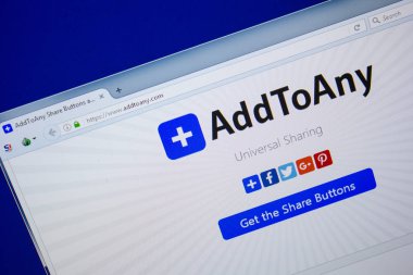 Ryazan, Rusya - 26 Haziran 2018: Addtoany ana web sitesi Pc. Url - Addtoany.com görüntüleme
