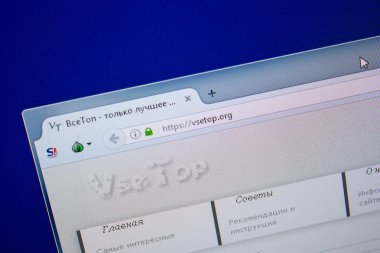Ryazan, Rusya - 26 Haziran 2018: Vsetop ana web sitesi Pc. Url - Vsetop.com görüntüleme