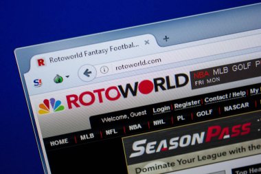 Ryazan, Rusya - 26 Haziran 2018: Rotoworld ana web sitesi Pc. Url - Rotoworld.com görüntüleme