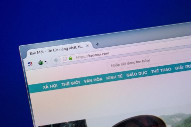 Ryazan, Rusya - 26 Haziran 2018: Baomoi ana web sitesi Pc. Url - Baomoi.com görüntüleme