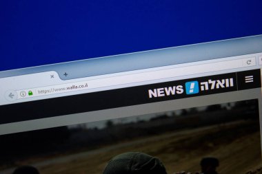 Ryazan, Rusya - 26 Haziran 2018: Walla ana web sitesi Pc. Url - Walla.co.il görüntüleme