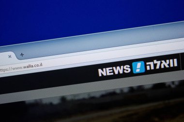 Ryazan, Rusya - 26 Haziran 2018: Walla ana web sitesi Pc. Url - Walla.co.il görüntüleme