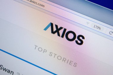 Ryazan, Russia - June 26, 2018: Homepage of Axios website on the display of PC. URL - Axios.com clipart