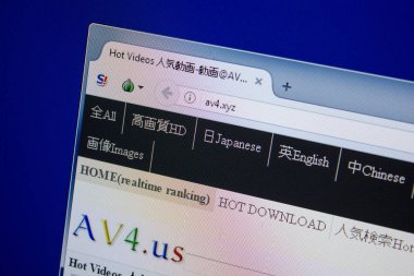 Ryazan, Rusya - 26 Haziran 2018: Av4 ana web sitesi Pc. Url - Av4.xyz görüntüleme